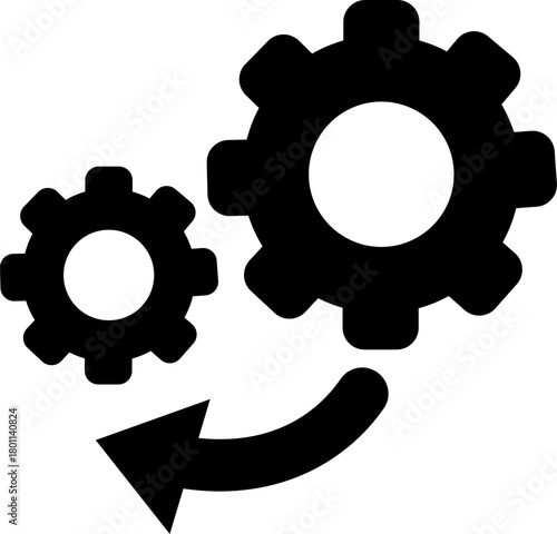 Robotic and Automation Icon of Artificial Intelligence, Machine Learning, and Industrial Robot Symbols, Black Flat Vector AI Technology and Innovation Design