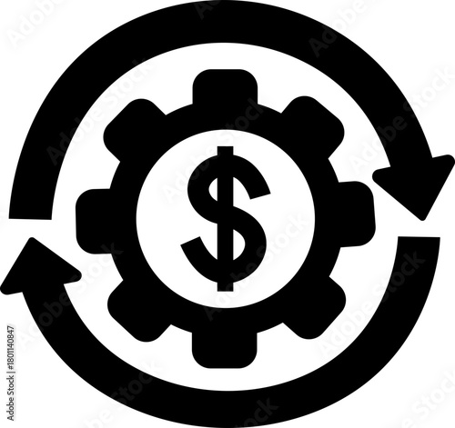 Robotic and Automation Icon of Artificial Intelligence, Machine Learning, and Industrial Robot Symbols, Black Flat Vector AI Technology and Innovation Design