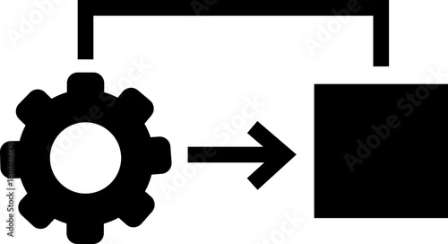 Robotic and Automation Icon of Artificial Intelligence, Machine Learning, and Industrial Robot Symbols, Black Flat Vector AI Technology and Innovation Design