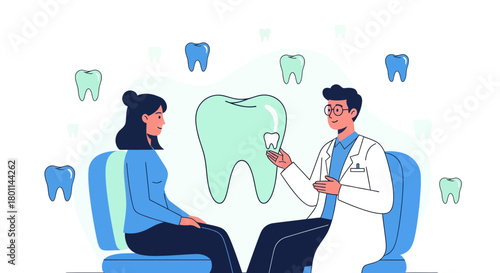 Dentist Consulting With Patient About Dental Hygiene And Overall Oral Health