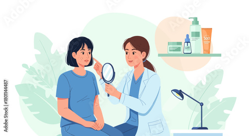 Dermatologist Examining Human Skin and Providing Skincare Assistance