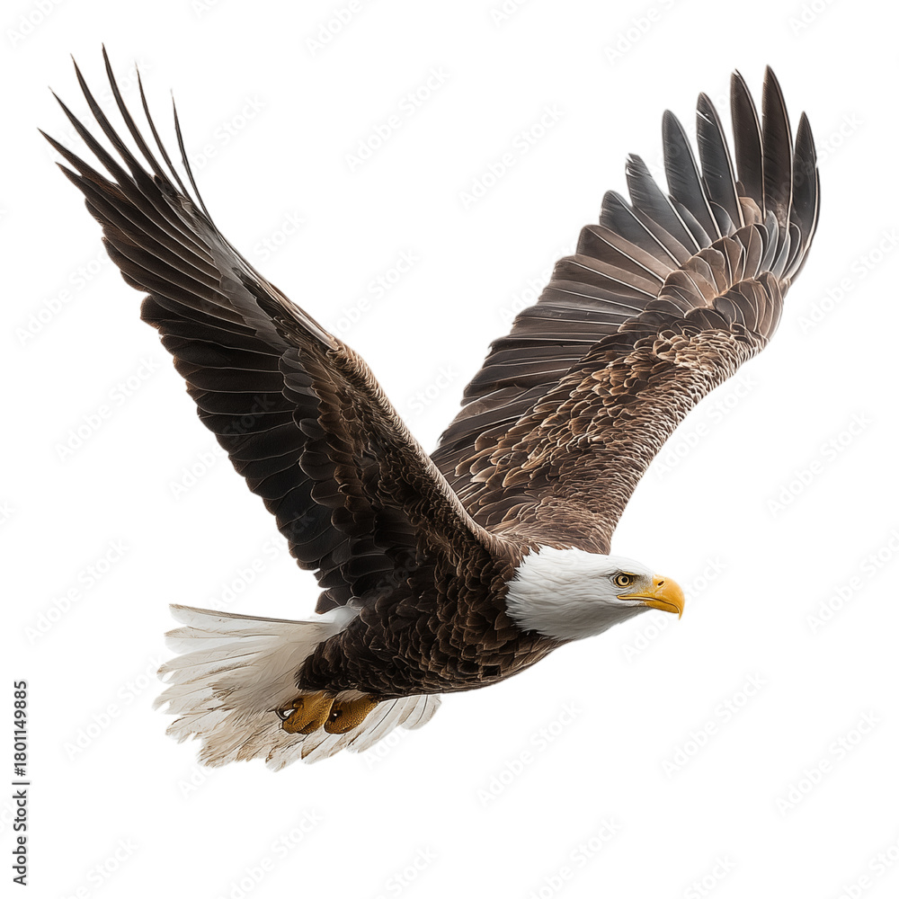 Obraz premium Flying Eagle Isolated on Transparent Background. PNG.
