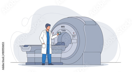 Medical Professional Using MRI Scanner For Advanced Diagnostics And Patient Care