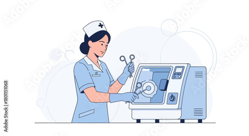 Medical Professional Carefully Working With Surgical Instruments And Medical Equipment