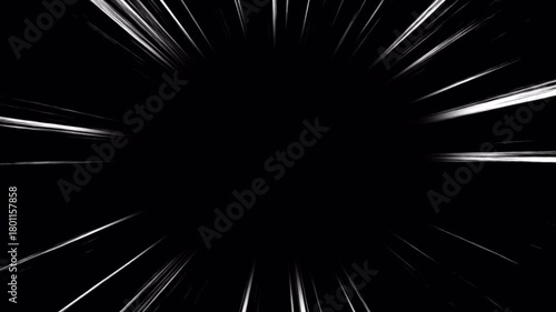 Cartoon fast zoom speed lines animation in alpha channel transparent background. Abstract zoom anime dynamic zoom speed lines animation. 4k animation video