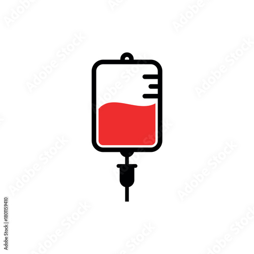 IV Bag Infusion Medical Icon Vector Logo Template