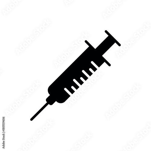 Syringe Injection Medical Icon Vector Template