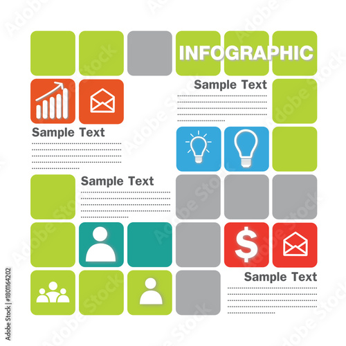Modern infographic template with charts and diagrams