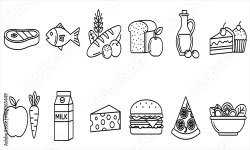 Diverse Food Icons A Visual Feast of Culinary Delights