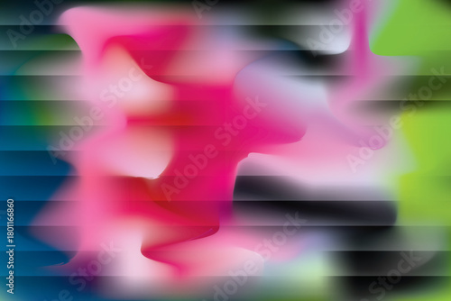Horizontal bars traverse an abstract colorful gradient backdrop showcasing vibrant pink, green, blue hues