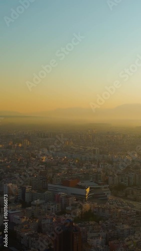 Vertical video. Antalya, Turkey. Panoramic aerial drone view showing Kaleici Old Town surrounded by modern urban development and Mediterranean Sea coastline.. Aerial View, MasterShots, Panorama. Rich