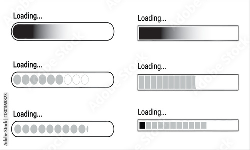 Loading Bars Collection Progress Indicators in Various Styles and Designs for Website Development