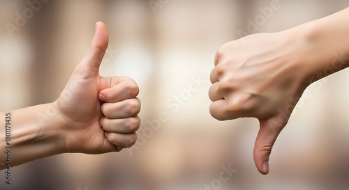 Thumbs up and thumbs down