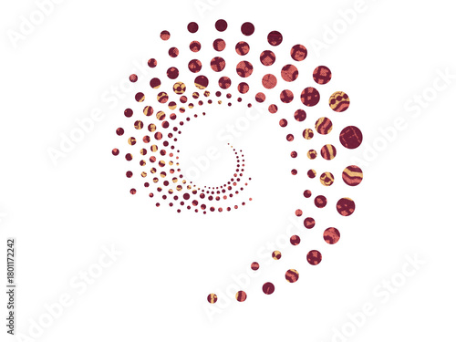 spiral of dots with African design