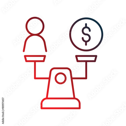 Balance icon with white background vector stock illustration