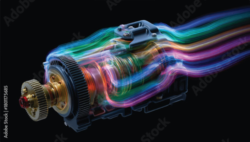 Advanced Gearbox with Energy Flow Visualizations for Engineering Applications