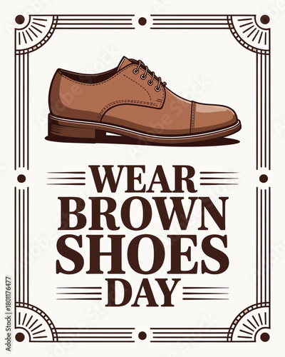 Wear Brown Shoes Day Classic Brown Loafer Illustration