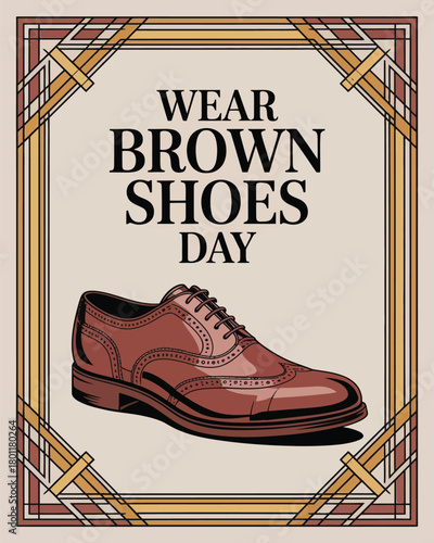 Wear Brown Shoes Day Classic Brown Loafer Illustration
