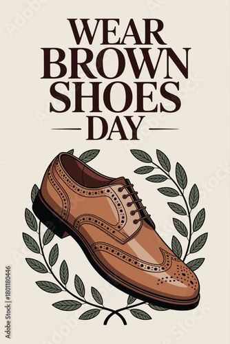 Wear Brown Shoes Day Classic Brown Loafer Illustration