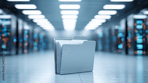 Organize your data with a modern file folder, a professional solution for data management in a server room, ensuring efficient information access