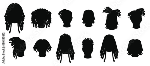 dreads men hair style vector illustration.