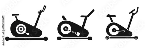 Elliptical Trainer Icon silhouette Cross Trainer Icon Gym Machine Vector
