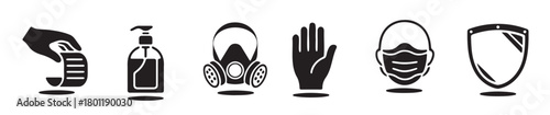 Essential Protective Measures Icons for Health and Safety