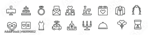 Wedding related icon set