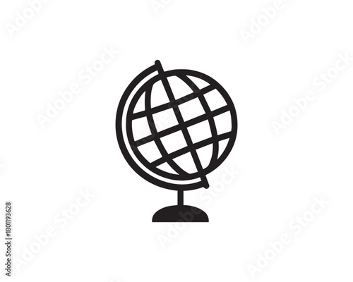 Globe map icon silhouette vector design illustration