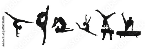 Set of gymnastic vector illustration