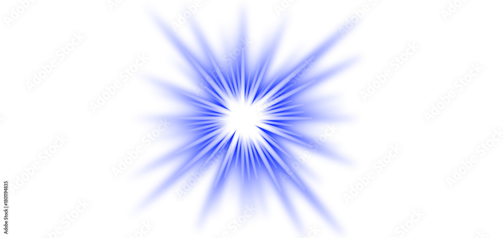 Fototapeta premium A bright blue light is shining, sunburst, sun ray len flare