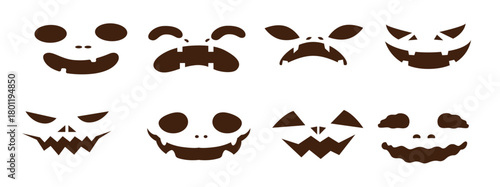 halloween pumpkin face separated from the background can be