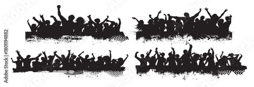Grunge crowds vector illustration
