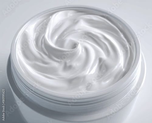 Luxurious White Facial Cream Close Up in Jar for Beauty Regime