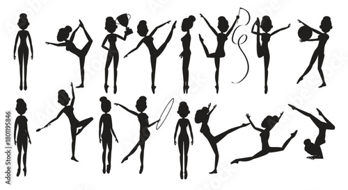 gymnastics female player vector gymnastic hoop