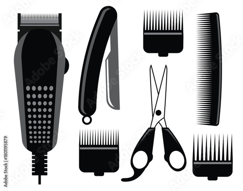 hair clippers vector illustration