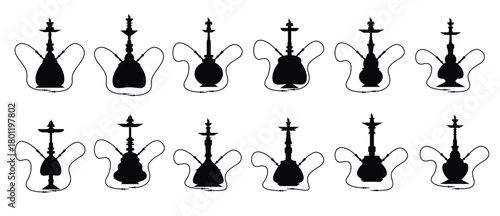 hookah silhouette illustration vector illustration