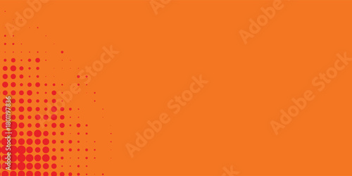 Dots halftone orange color pattern gradient texture with technology digital background. Dots pop art comics vector eps10