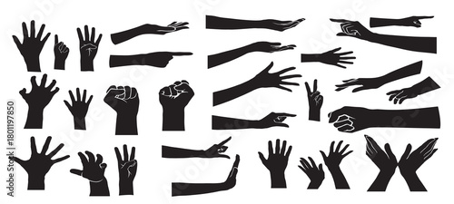 hand silhouette collectionvector illustration
