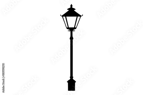 old street lamp silhouette vector, street lamp black icon, street lamp symbol