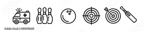Vector Icons of Sports and Emergency Services