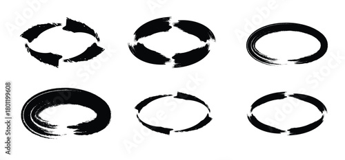 horizontal circle shape bold brush stroke pictogram symbol