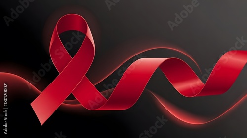 World AIDS Day Red Ribbon Abstract Background Smooth Premium Wave Design