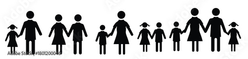 icon set family woman man partner children son