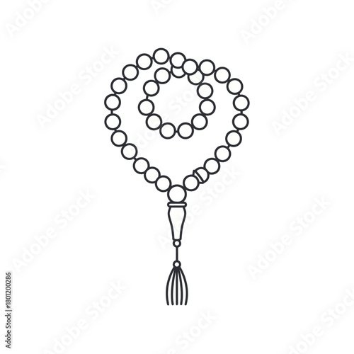 Islamic Prayer Beads Rosary Tasbih with Tassel.