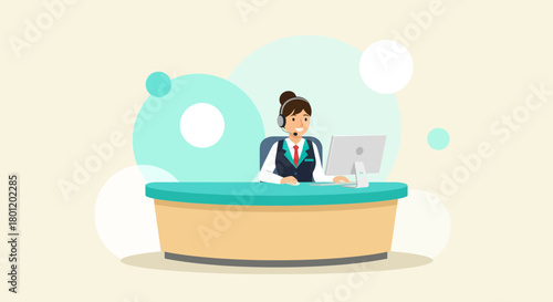 Friendly Customer Service Representative Resolving Issues With Smiling Expression