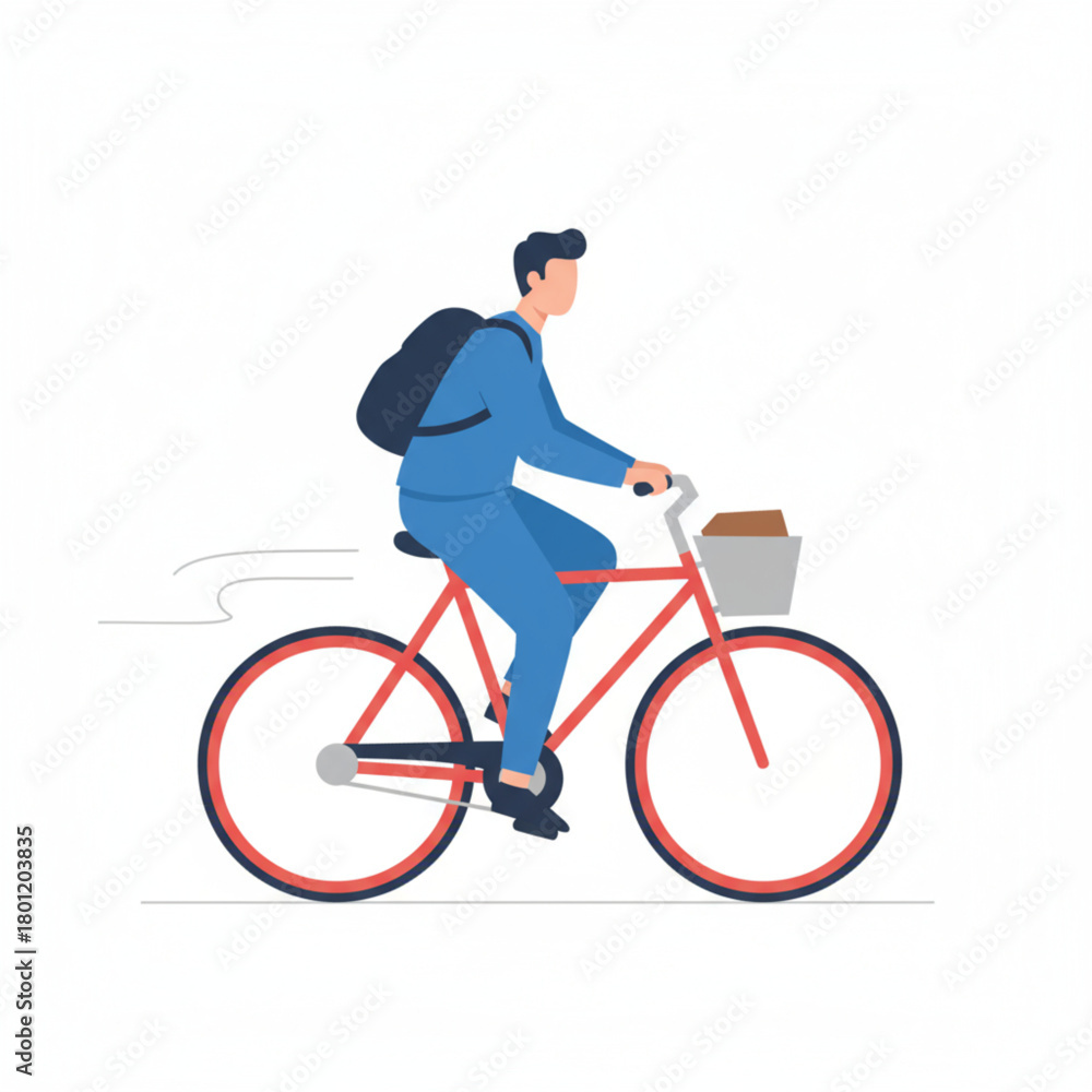 Naklejka premium Sustainable Commuting and Urban Cycling