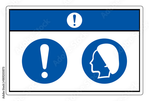 Notice Wear Hair Net Symbol Sign, Vector Illustration, Isolate On White Background Label.EPS10