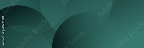 A dark green background with smooth, overlapping circles. The background is green with a gradient texture, creating a modern, abstract style. Minimal abstract circles vector gradient background