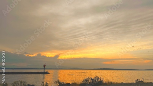 sunset over the river